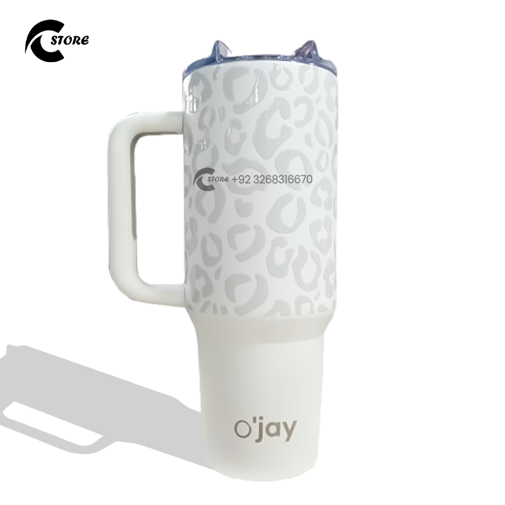40 oz Stanley Style Tumbler | Stainless Steel Travel Cup With Straw & Handle | Leak-Proof Vacuum Insulated Mug