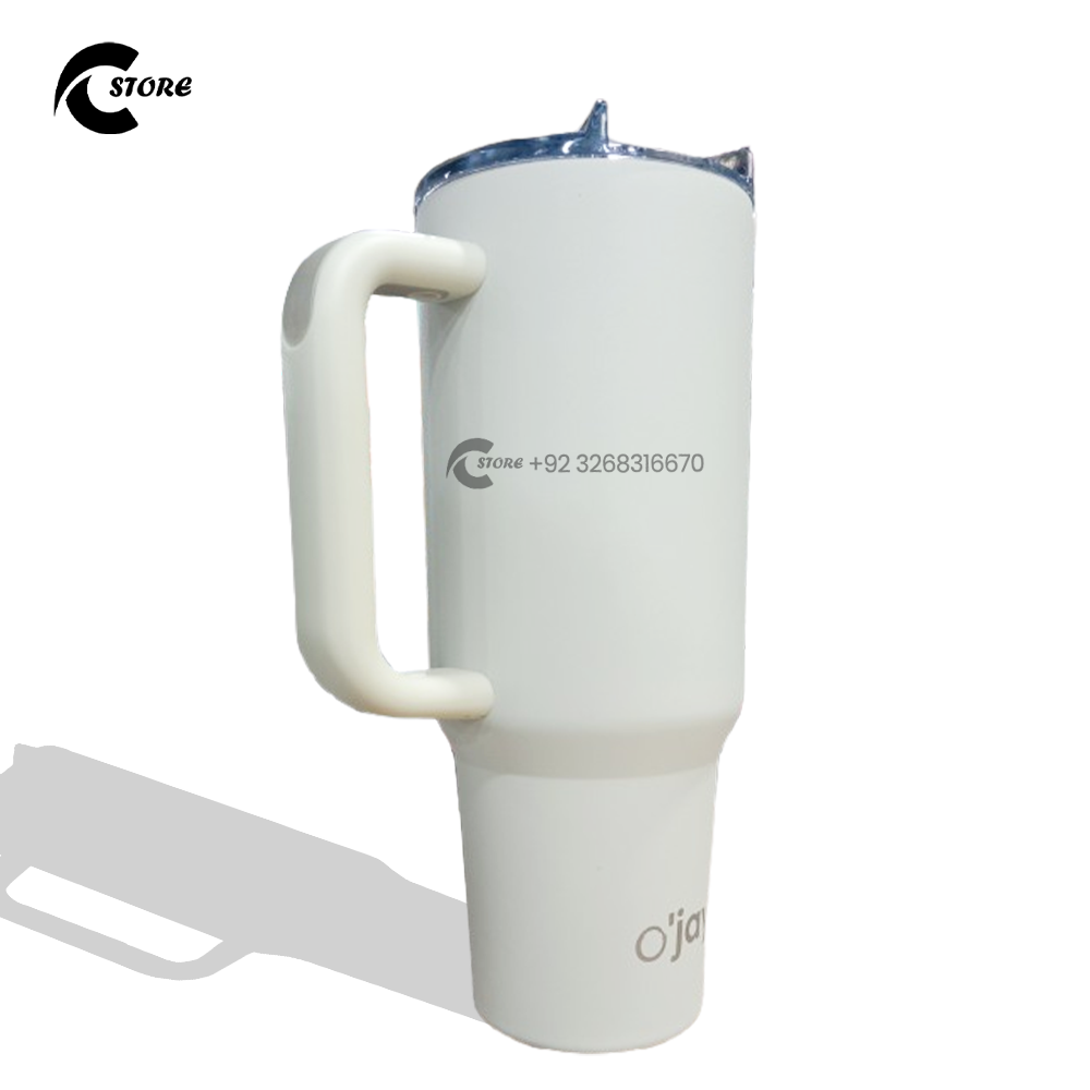 40 oz Stanley Style Tumbler | Stainless Steel Travel Cup With Straw & Handle | Leak-Proof Vacuum Insulated Mug
