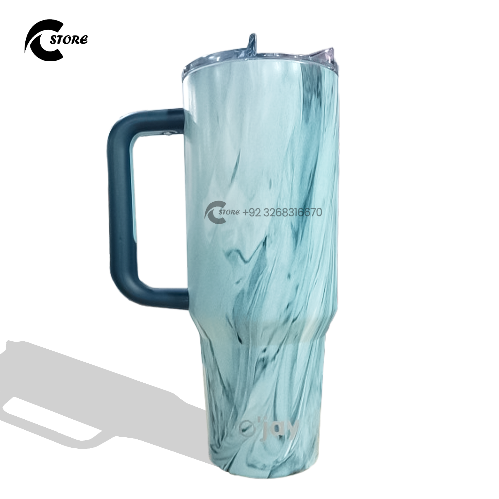 40 oz Stanley Style Tumbler | Stainless Steel Travel Cup With Straw & Handle | Leak-Proof Vacuum Insulated Mug