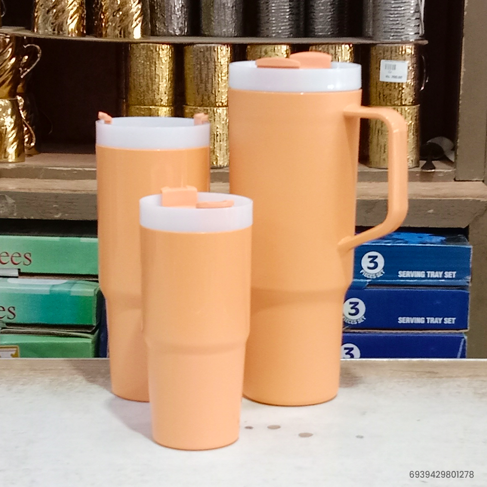 3 Pcs Tumbler Set With Straw | Premium BPA Free Plastic Tumblers | Ideal for Home, Office, Gym and Picnics