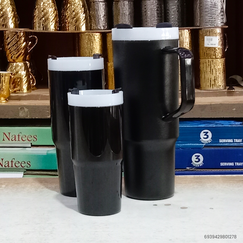 3 Pcs Tumbler Set With Straw | Premium BPA Free Plastic Tumblers | Ideal for Home, Office, Gym and Picnics