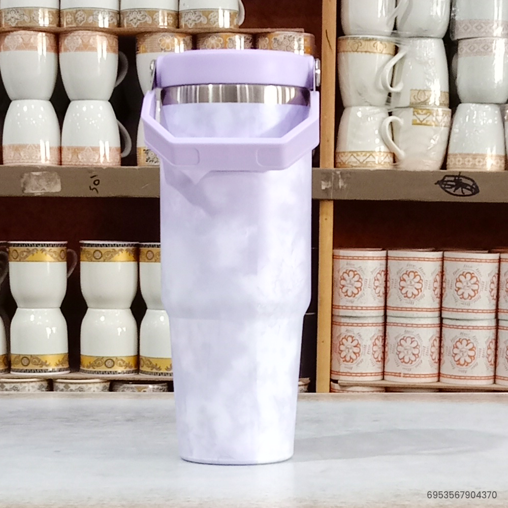 Large 30 oz Stainless Steel Travel Tumbler with Handle & Straw | Vacuum Insulated, Leak-Proof, Durable & Portable Drinkware