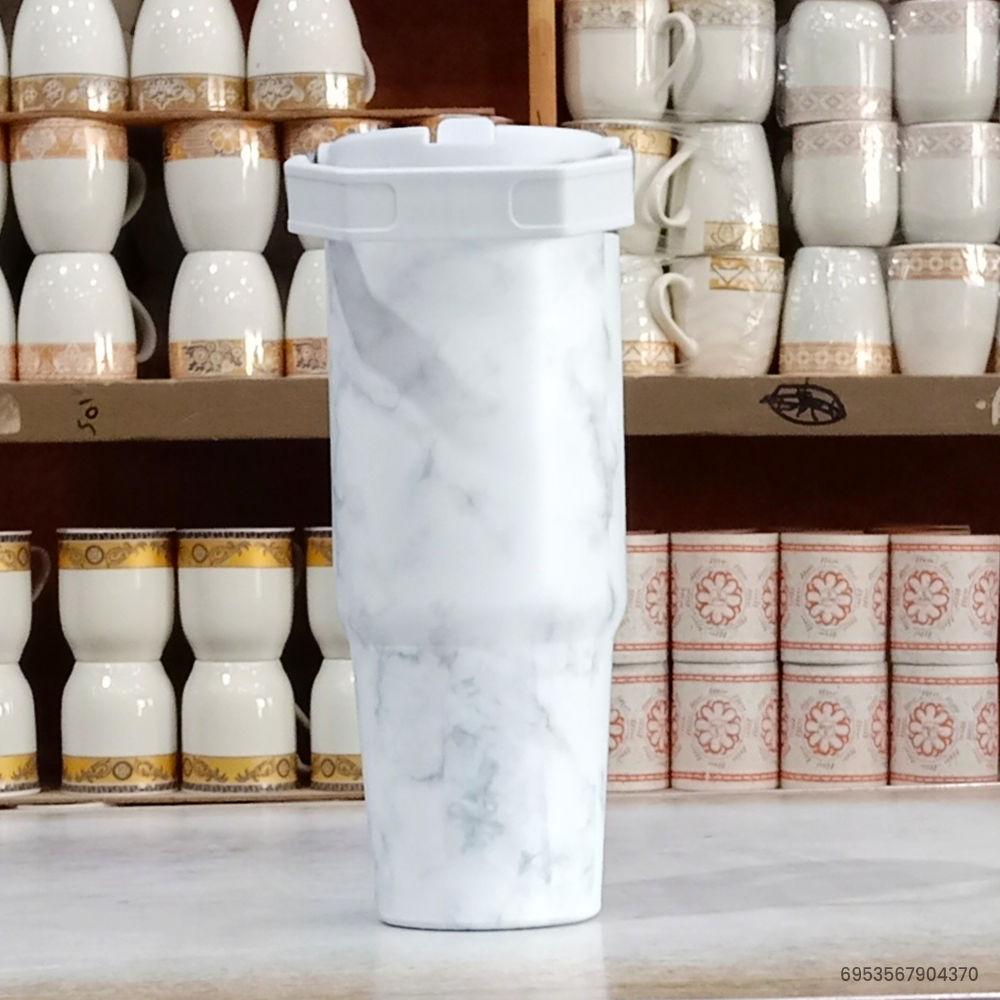 Large 30 oz Stainless Steel Travel Tumbler with Handle & Straw | Vacuum Insulated, Leak-Proof, Durable & Portable Drinkware