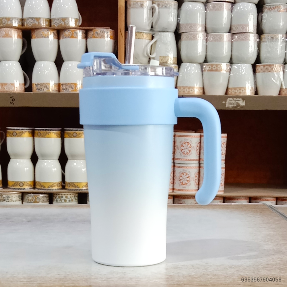 30oz Stainless Steel Travel Tumbler with Handle & Straw | Vacuum Insulated, Leak-Proof, Large Capacity Cup for Hot & Cold Drinks