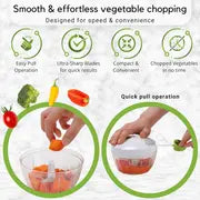 Manual Food Chopper | Hand Chopper and Blender with Storage Lid | Mini Food Processor Chopper | Onion Chopper| Vegetable Cutter