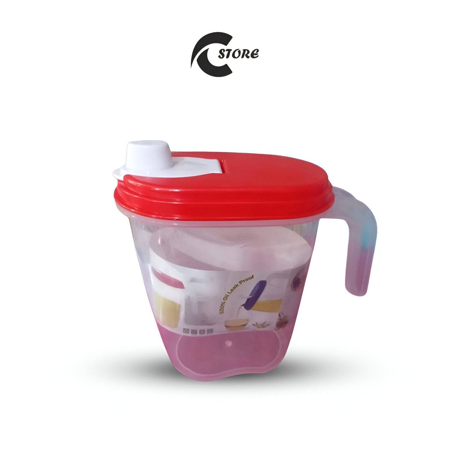 Pack of 3 Lavenna Plastic Cooking Oil Jug With Lid & Handle | 1 Liter Oil Dispenser | Liquid Jug | Milk Jug | Multipurpose Jug