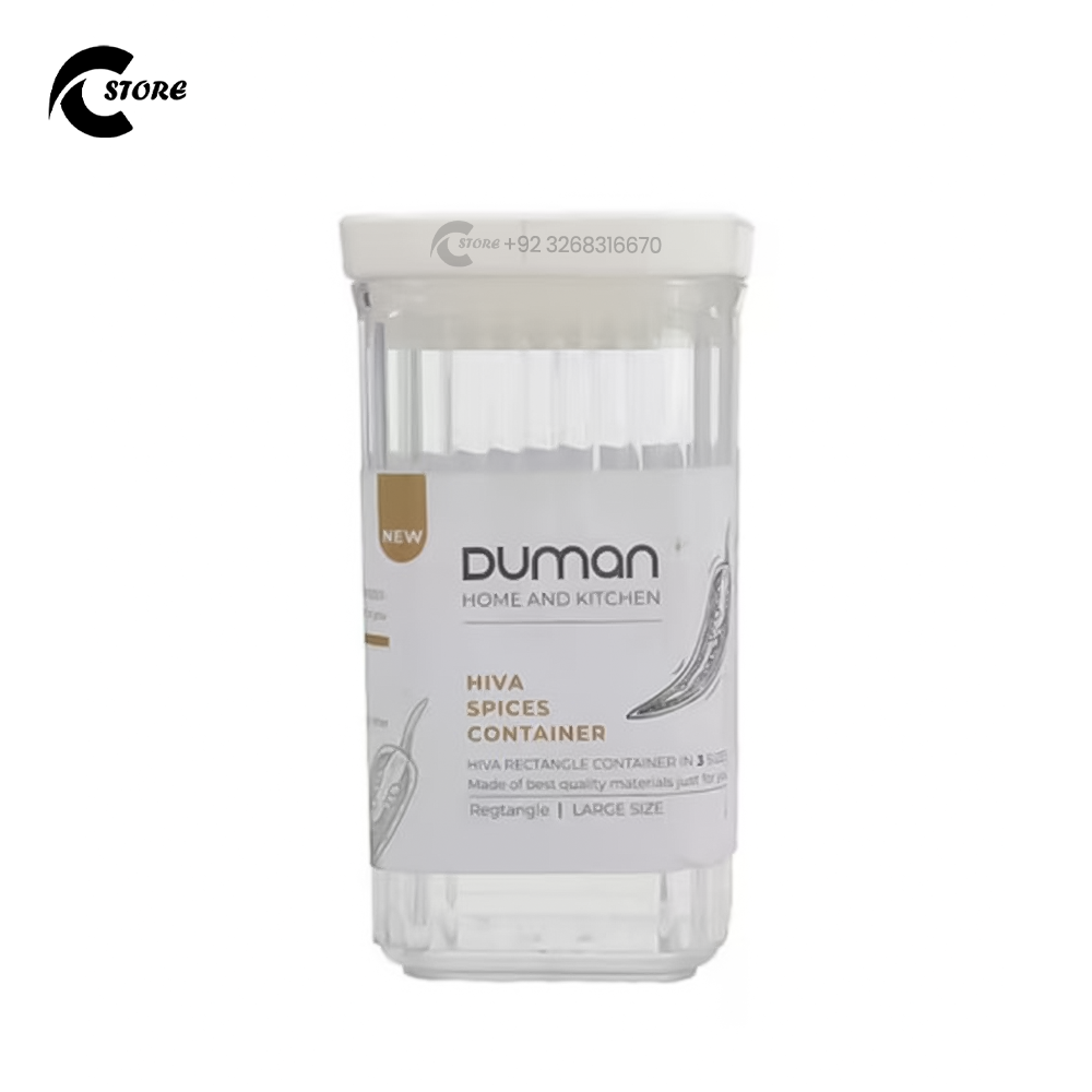 Duman AirLock Jar | Available in Three Sizes | Transparent Stackable Spice & Dry Food Storage Container With Silicone Seal
