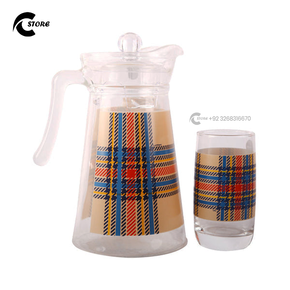 Luminarc Water Set Kone | Premium Glass Jug With 6 Tumblers | High-Quality, Dishwasher Safe, Elegant Drinkware for Home and Parties