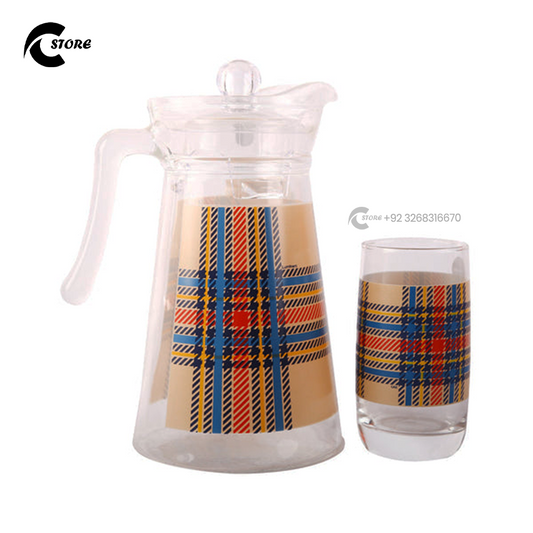 Luminarc Water Set Kone | Premium Glass Jug With 6 Tumblers | High-Quality, Dishwasher Safe, Elegant Drinkware for Home and Parties