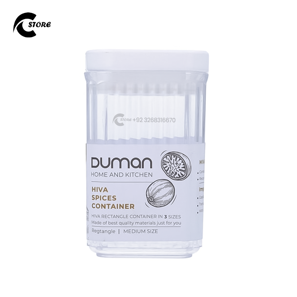 Duman AirLock Jar | Available in Three Sizes | Transparent Stackable Spice & Dry Food Storage Container With Silicone Seal
