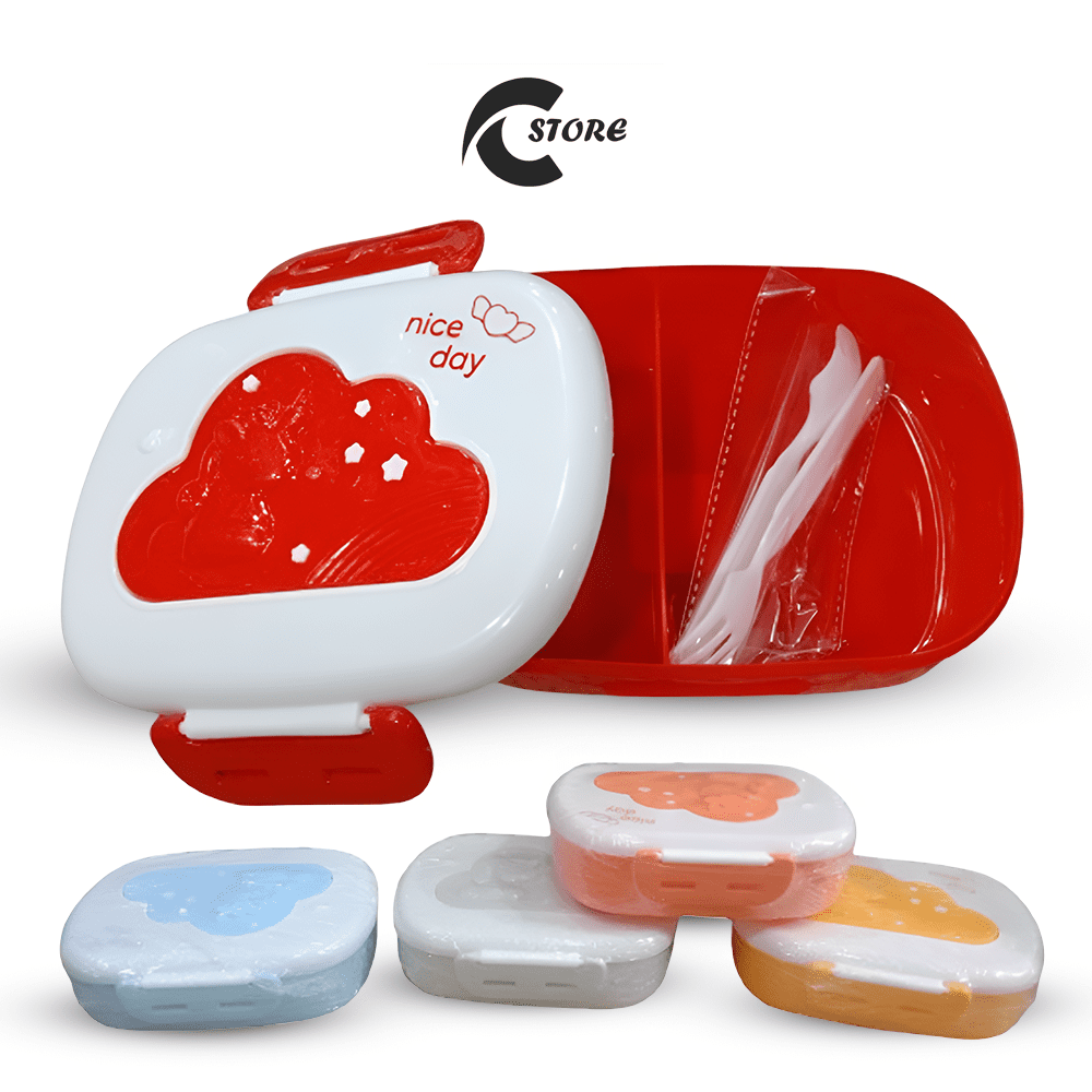 Pack of 2 Cute Lunch Box | BPA-Free Portable Food Container for Kids | Keeps Food Hot/Cold for 6-8 Hours | Includes Spork