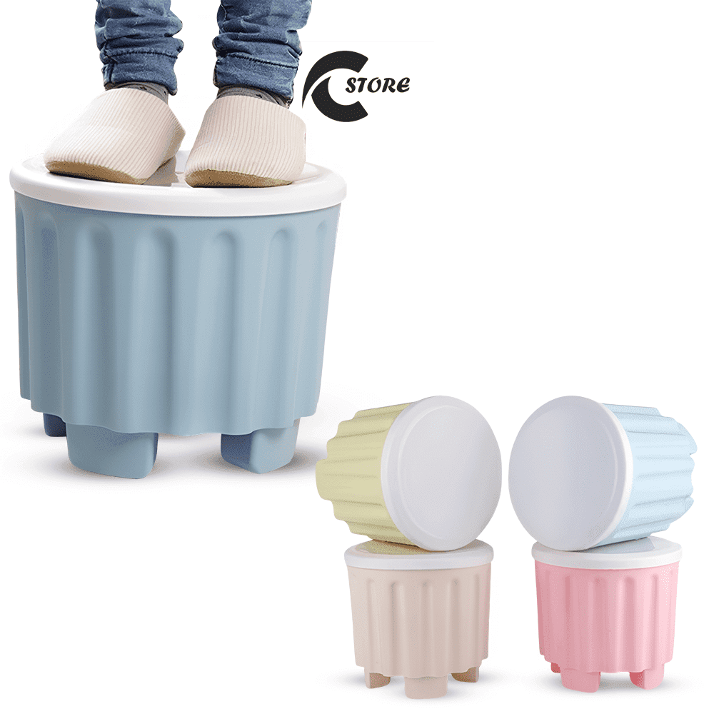 Imperial 2 in 1 Multipurpose Storage Plastic Stool | Strong Load Bearing Capacity | Foot Stool Storage Footstool