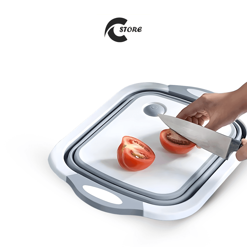 Collapsible Cutting Board &amp; Drain Basket | Multipurpose Chopping Board for Vegetables