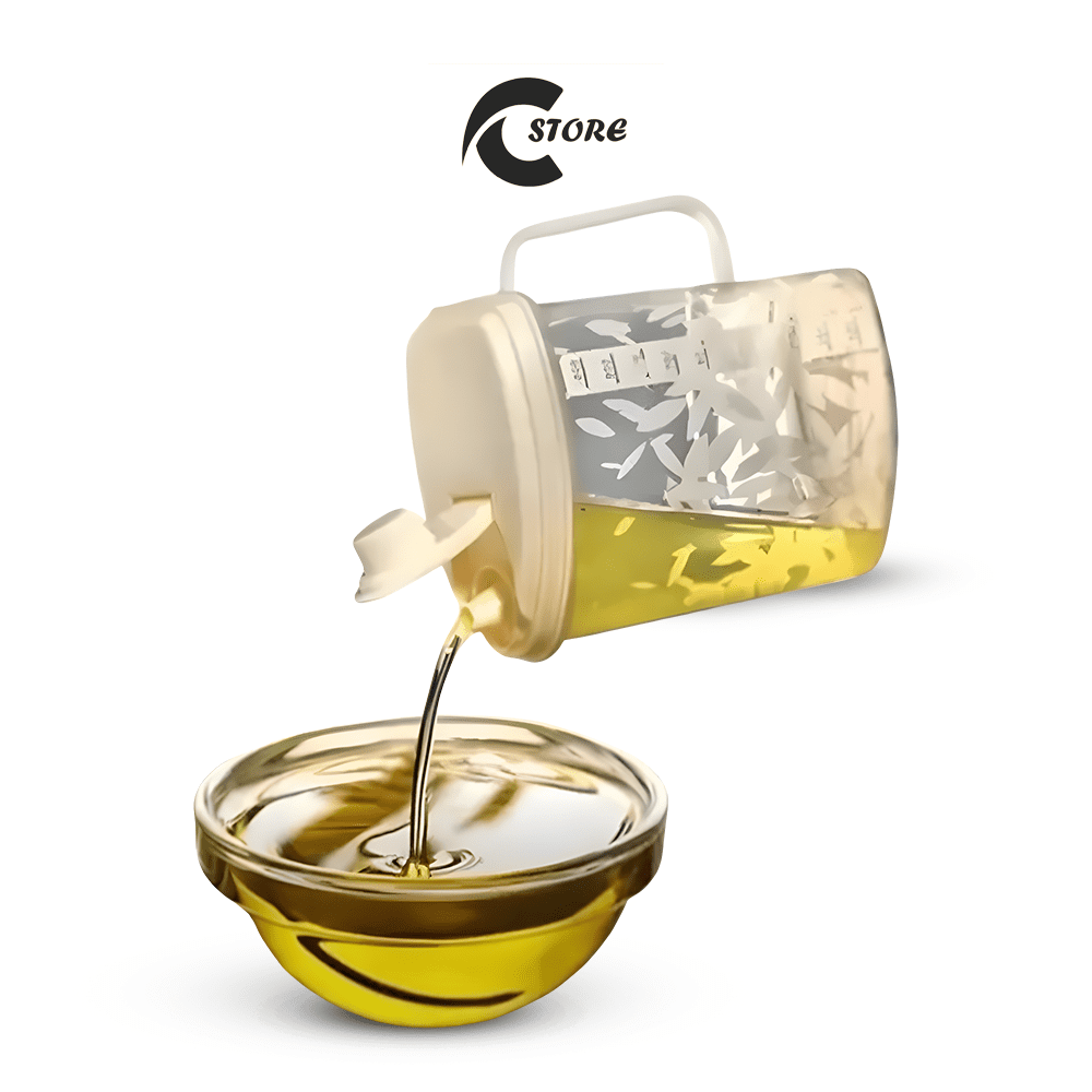 Aroni 1Ltr Plastic Cooking Oil Jug Dispenser with Handle & Different Lid Colors | Liquid Jug | Milk Jug | Multipurpose Jug