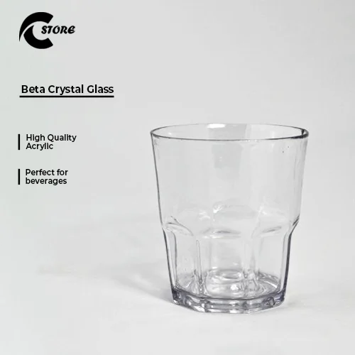 Beta Acrylic Crystal Glass | Set of 6 Glass | Stylish, Durable &amp; Dishwasher Safe | Perfect for Picnics, Camping &amp; Parties