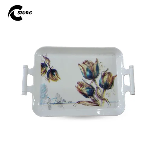 Dynex Tray Set 3 Pieces Melamine | Durable, Food-Safe &amp; Break-Resistant | Versatile Serving Trays for Indoor &amp; Outdoor Use