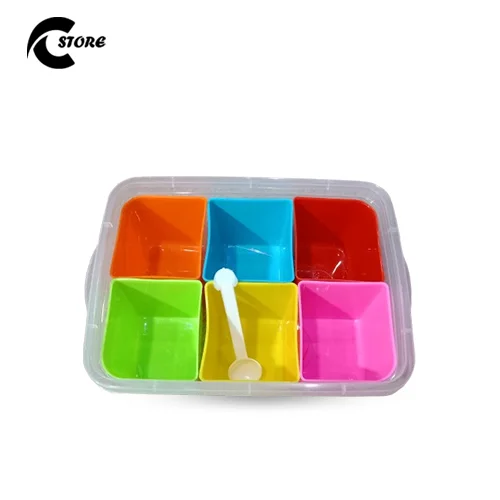 Pack of 2 Coco Masala Box | Stylish & Durable Spice Organizer with 6 Compartments | Storage Box