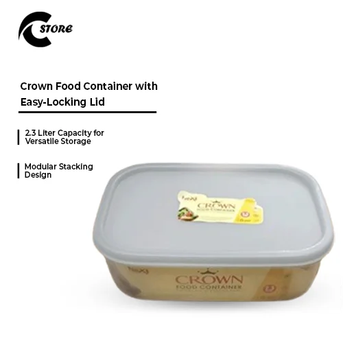 Set of 2 Crown Food Container 2.3 L | Airtight, Stackable Kitchen Storage With Easy-Locking Lid &amp; Freshness Seal