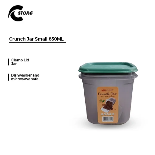 Crunch Jar | Different Sizes | Airtight Kitchen Storage Container With Clamp Lid | BPA-Free, Durable &amp; Stylish