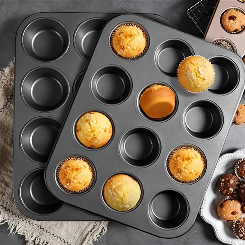 12-Cups Non-Stick Muffin &amp; Cupcake Baking Tray | High-Quality Bakeware | Baking Mold &amp; Pan