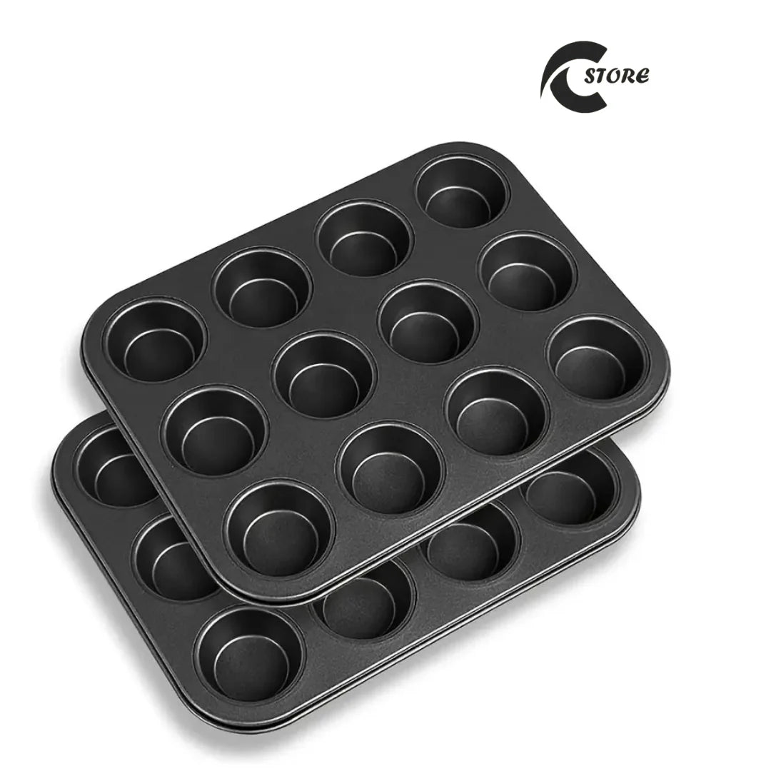 12-Cups Non-Stick Muffin &amp; Cupcake Baking Tray | High-Quality Bakeware | Baking Mold &amp; Pan