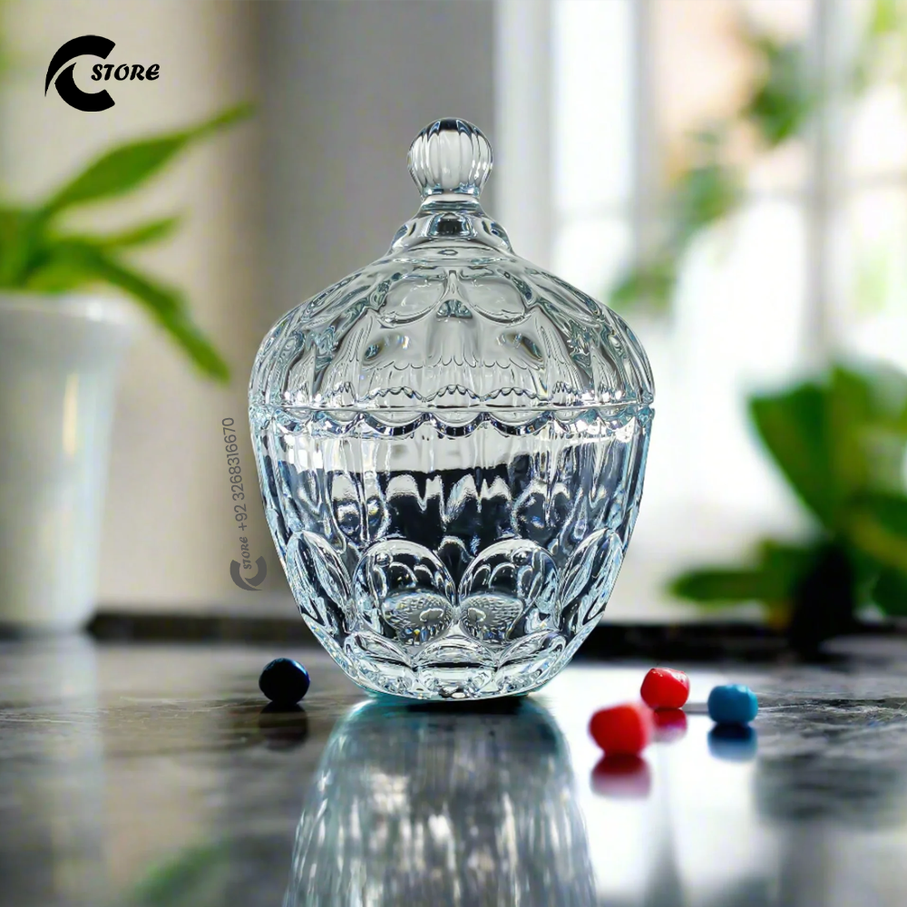 Pack of 2 Deli Candy Jar With Secure Lid | Ideal for Storing Candies, Sugar &amp; Treats | Keeps Snacks Fresh and Accessible