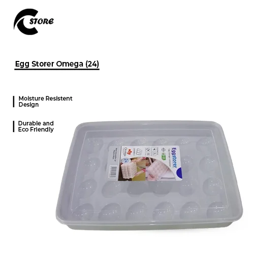 Pack of 2 Egg Storer Omega (24 Set) | Durable & Moisture-Resistant Egg Storage Box | for Kitchen & Fridge