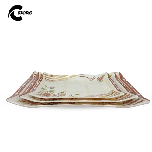 Emporium Tray Set 3 of Pieces Large Melamine | Durable, BPA-Free &amp; Break-Resistant Serving Trays for Indoor &amp; Outdoor Use