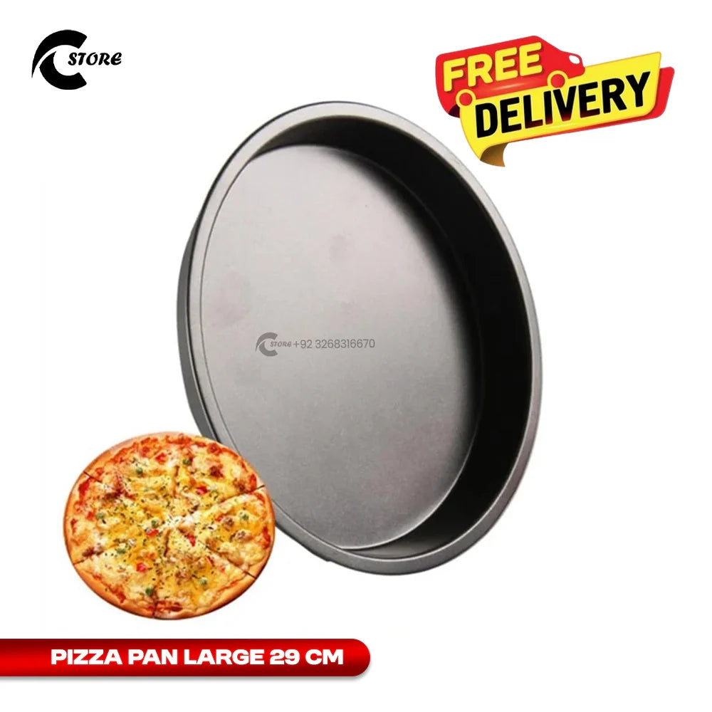 Non-Stick Carbon Steel Pizza Pan | Medium 27 cm & Large 29 cm | Heavy-Duty Bakeware for Oven Use | Easy Release & Dishwasher Safe