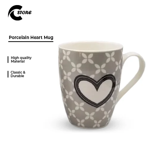 Premium China Bone Heart Mug | 300 ml Elegant Heat-Resistant Cup| Ideal for Daily Use &amp; Gifting
