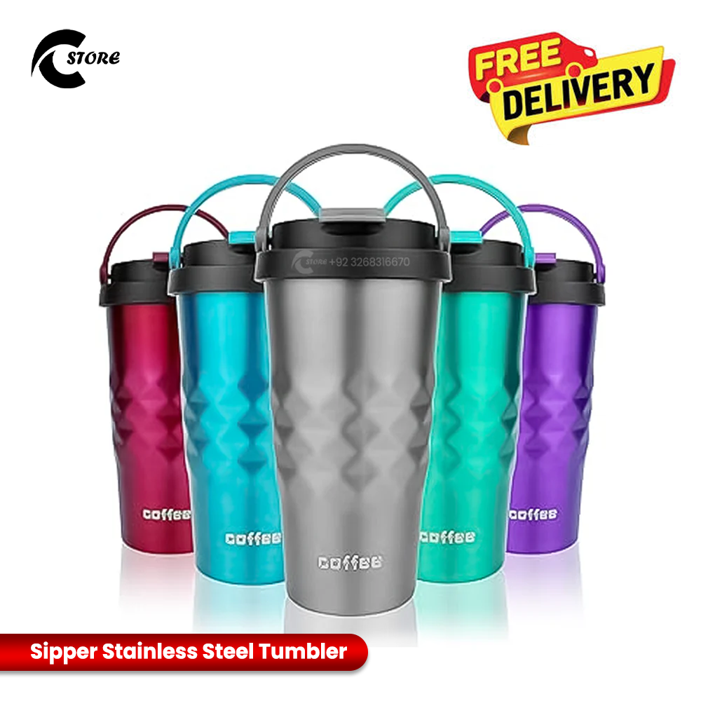 Sipper Stainless Steel Tumbler | Made from High-Quality Stainless Steel | Travel Friendly, Leak-Proof, Insulated Hot & Cold Drink Bottle