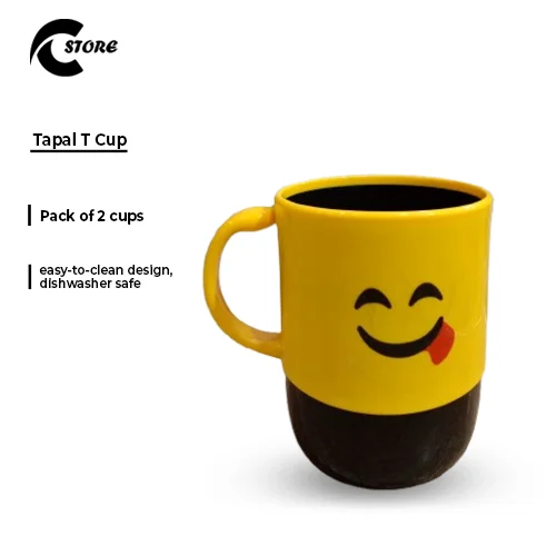 Tapal Tea Cup | Pack of 2 Cups | Durable Plastic Tea Cups for Hot &amp; Cold Beverages | Dishwasher Safe