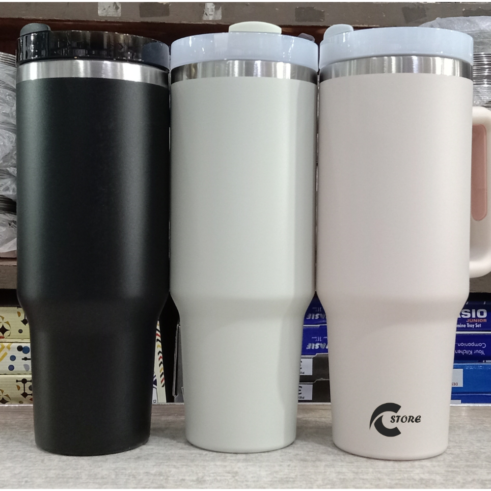 40oz Insulated Tumbler Thermos Flask with Straw & Lid | Stanely tumbler Stainless Steel Double-Walled Thermal Mug for Hot & Cold Beverages
