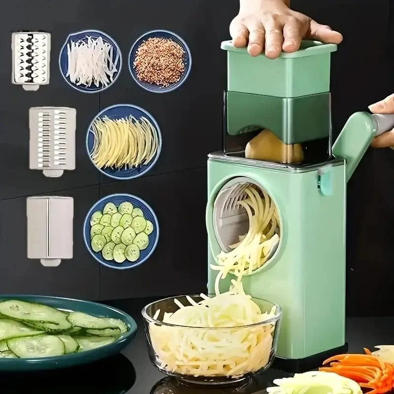 Rotary Vegetable Slicer with Multiple Functions | Grater, Shredder Salad Maker | Mini Food Processors & Choppers  | Manual Kitchen Utensils