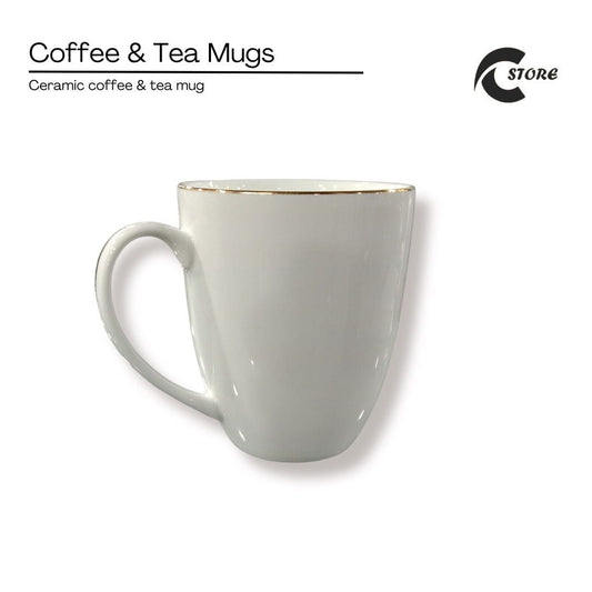Set of 6 Luxury Gold Rim Mug | 300ml Capacity | Heat-Resistant &amp; Food-Grade Material | Perfect for Everyday Use &amp; Gifting