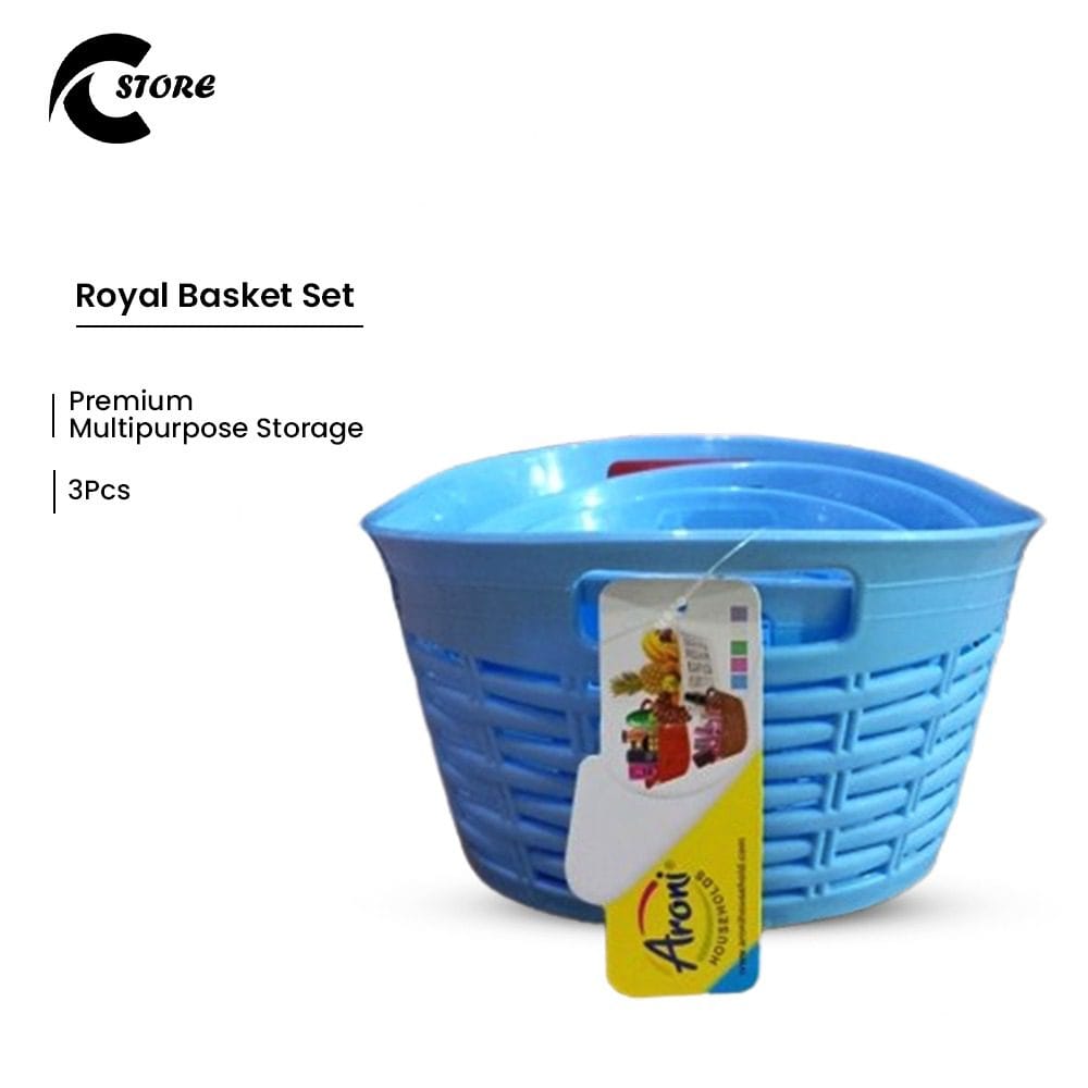 Royal Basket Set of 3 | Premium Double-Layered Colander Bowls for Efficient Washing & Space-Saving Storage