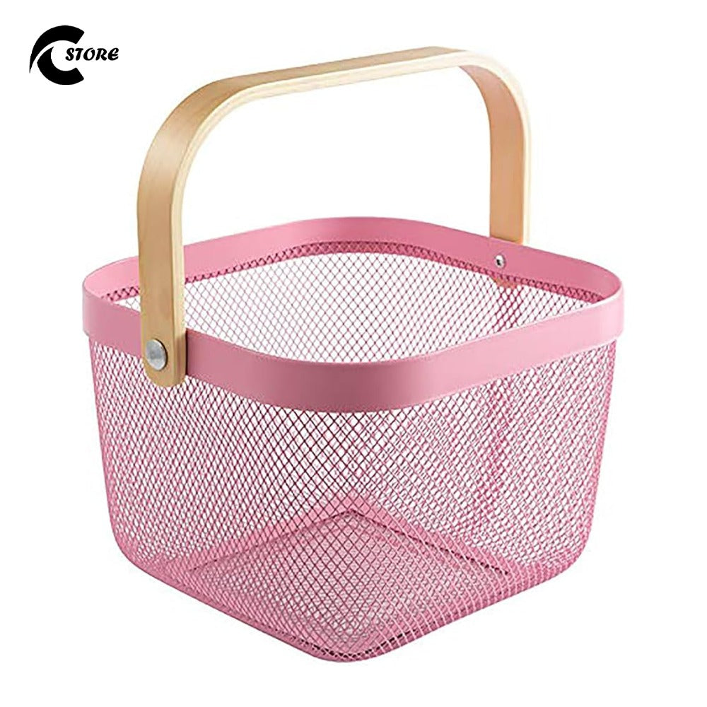 Metal Basket Large | Durable Wire Storage Basket for Healthcare, Supermarkets &amp; Grocery Stores