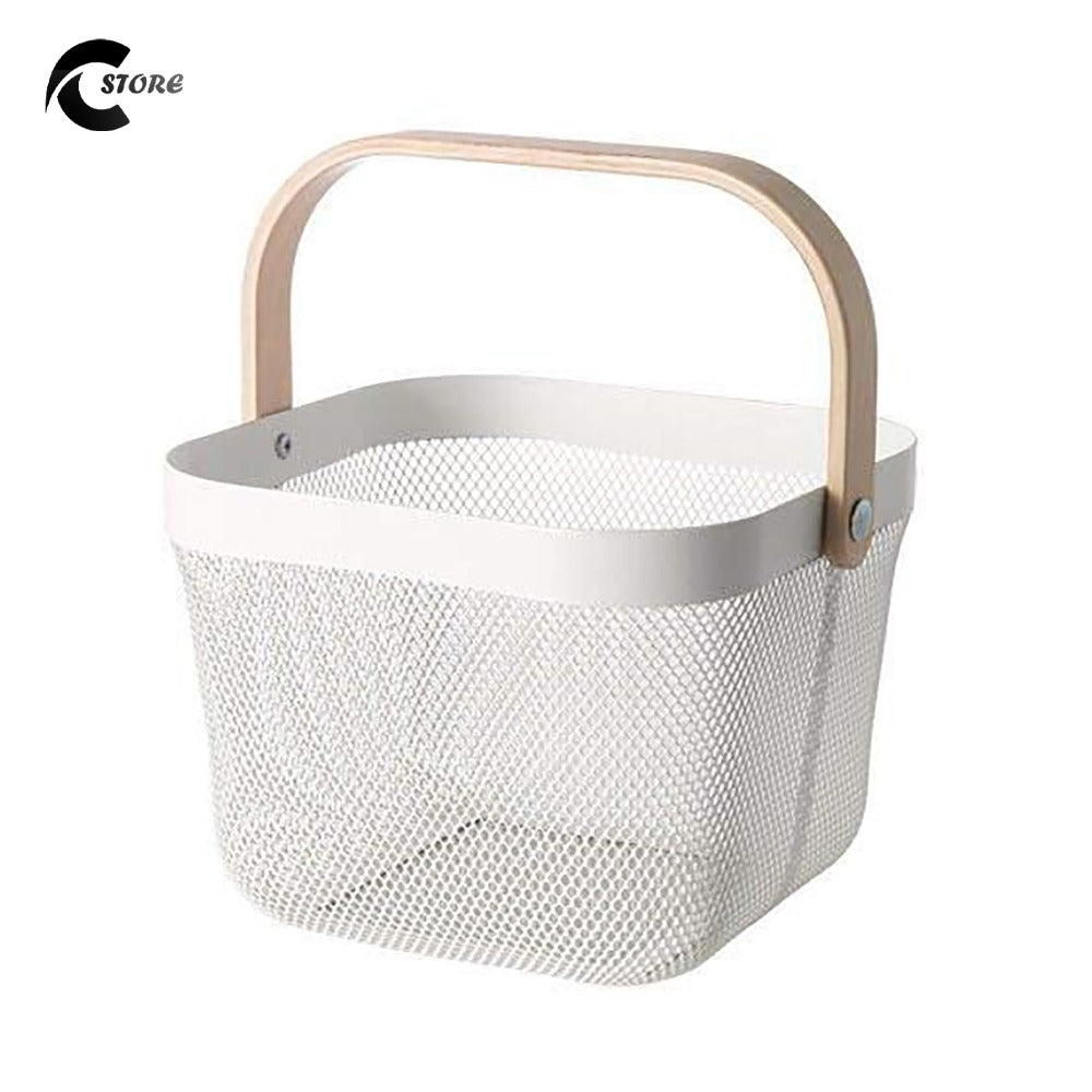 Metal Basket Large | Durable Wire Storage Basket for Healthcare, Supermarkets &amp; Grocery Stores