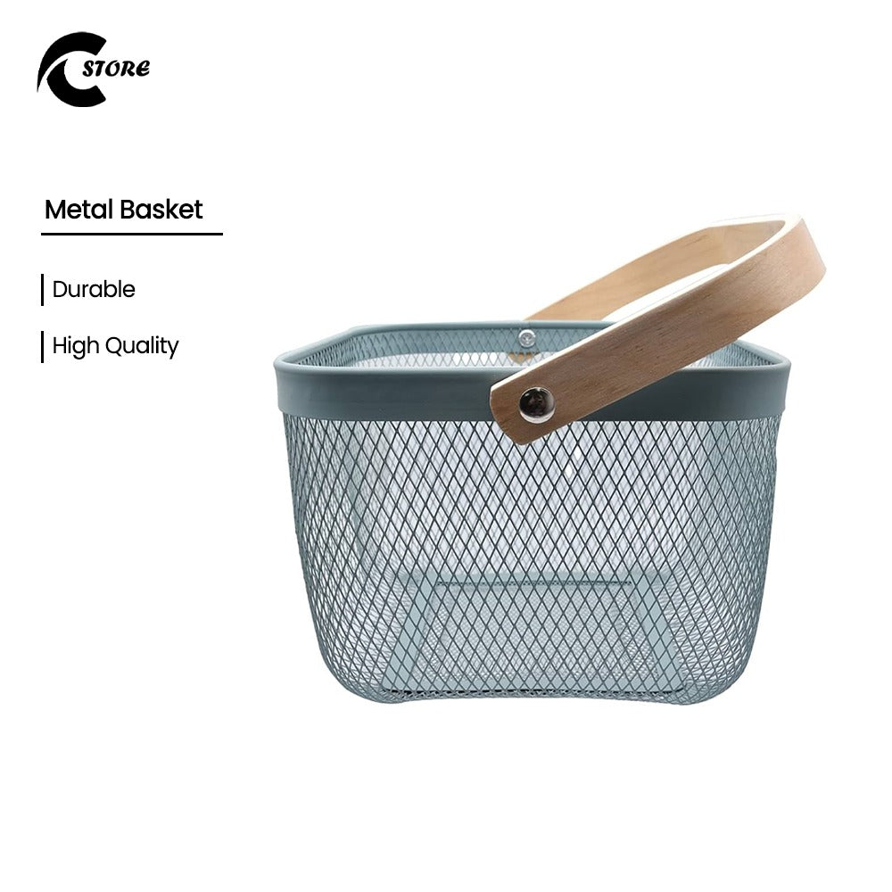 Metal Basket Large | Durable Wire Storage Basket for Healthcare, Supermarkets &amp; Grocery Stores