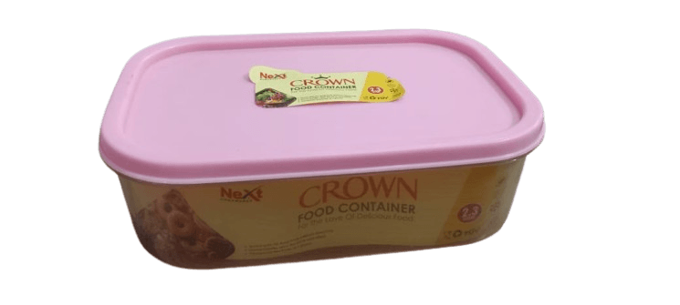 Set of 2 Crown Food Container 2.3 L | Airtight, Stackable Kitchen Storage With Easy-Locking Lid &amp; Freshness Seal