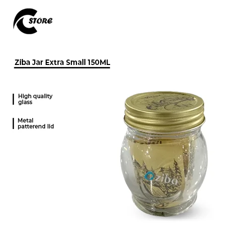 Ziba Jar Extra Small 150 ml | Premium Glass Storage Jar With Metal Lid | Ideal for Spices, Candy &amp; More