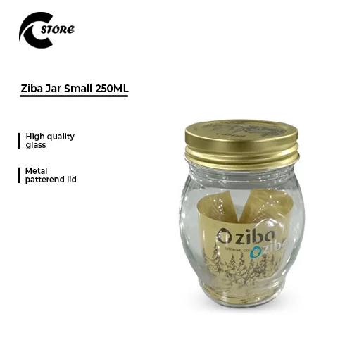 Ziba Jar Small Size | 250 ml | Premium Glass Storage Jar with Metal Lid | Ideal for Spices, Candies &amp; Kitchen Organization