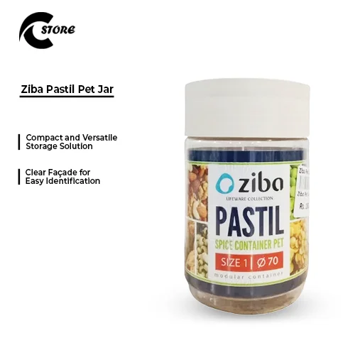 Ziba Pastil Pet Jar | Available in Small &amp; Mini Sizes | Transparent Spice Containers for Kitchen &amp; Pantry Storage