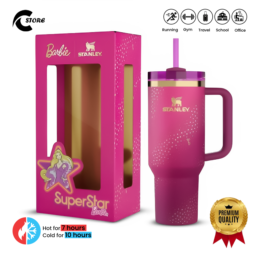 Stanley Barbie Tumbler 1.8L | Premium Stainless Steel Travel Mug With Handle & Straw | Leak-Proof, Vacuum Insulated & BPA-Free | Stanley Tumbler | Stanley Quencher