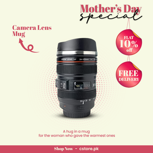 Mug Camera Lens | Stainless Steel Camera Lens Coffee Mug | Unique Thermos for Photography Lovers | Travel, Office & Kitchen Use