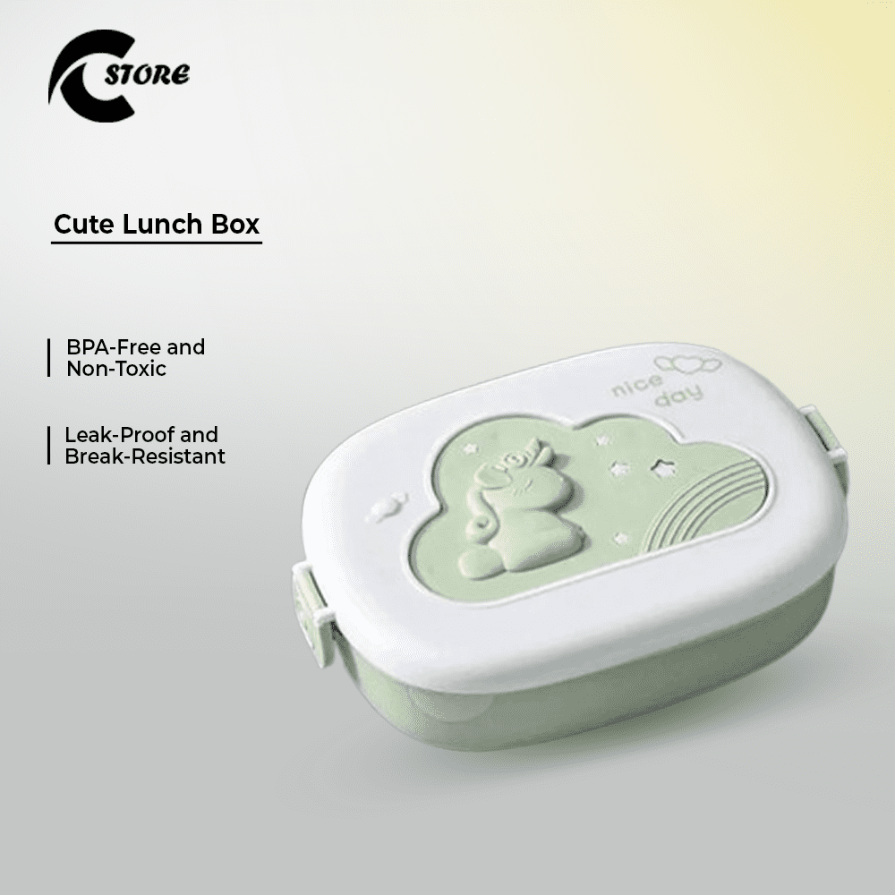 Pack of 2 Cute Lunch Box | BPA-Free Portable Food Container for Kids | Keeps Food Hot/Cold for 6-8 Hours | Includes Spork