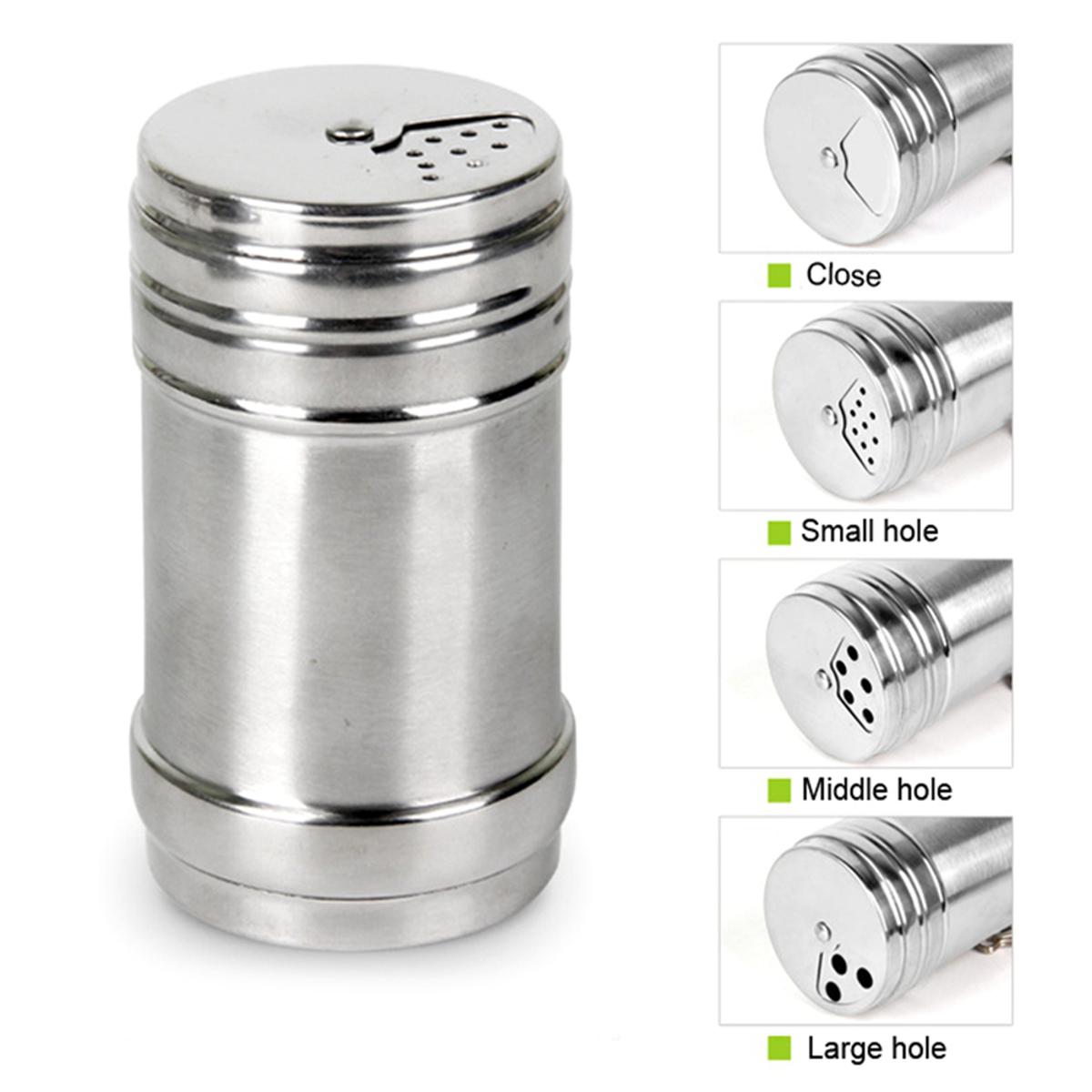 Set of 2 Namakdani Steel Large | Stainless Steel Salt & Pepper Shaker | Durable, Food-Grade & Rotating Lid Spice Dispenser for Kitchen & Dining