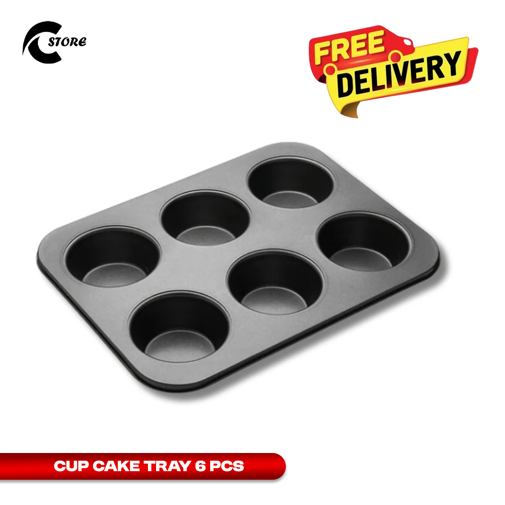 6-Cup Non-Stick Muffin &amp; Cupcake Baking Tray | High-Quality Bakeware | Baking Mold &amp; Pan