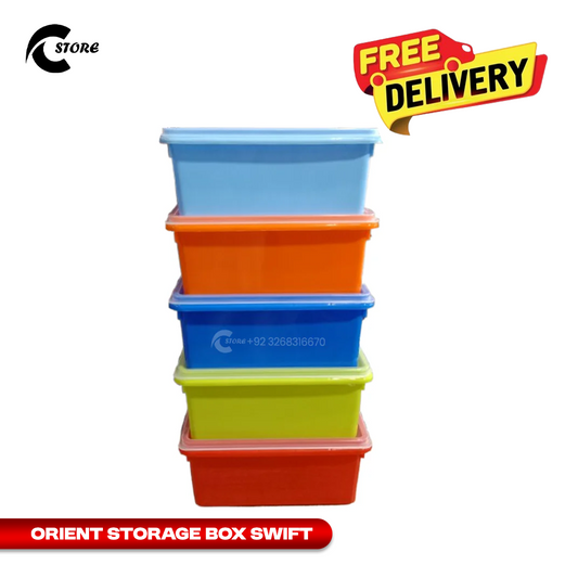 Orient Storage Box Swift | Multipurpose Stackable BPA-Free Plastic Storage Container with Lockable Lid | Ideal to Fits in Fridge Shelf