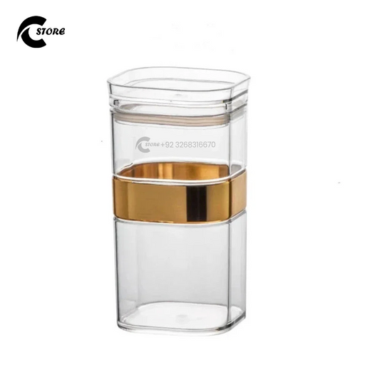 Sparkle Acrylic Jar Large 1200 ml | Airtight Food Storage Container for Sugar, Pasta & More | BPA-Free & Clear Kitchen Canister With Silicone Seal